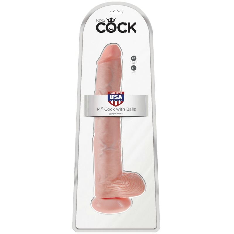 KING COCK - DILDO WITH BALLS 35.6 CM - FLESH