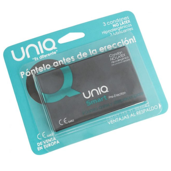 UNIQ - PRESERVATIVOS SMART PREERECCIÓN SIN LÁTEX 3 UNIDADES