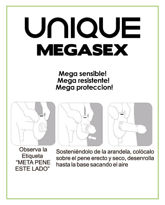 UNIQ - MEGASEX CONDONES SENSIBLES SIN LÁTEX 3 UNIDADES