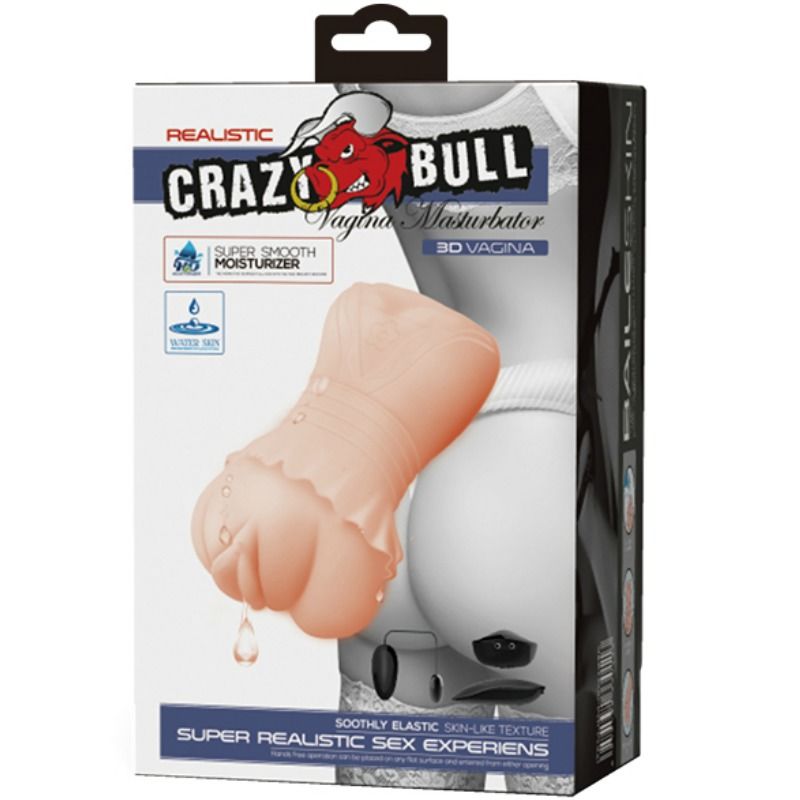 CRAZY BULL - MASTURBADOR VAGINA WATERSKIN CON BOLAS VIBRADORAS