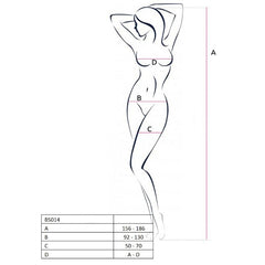PASSION - FEMME BS014 BODYSTOCKING NOIR TAILLE UNIQUE