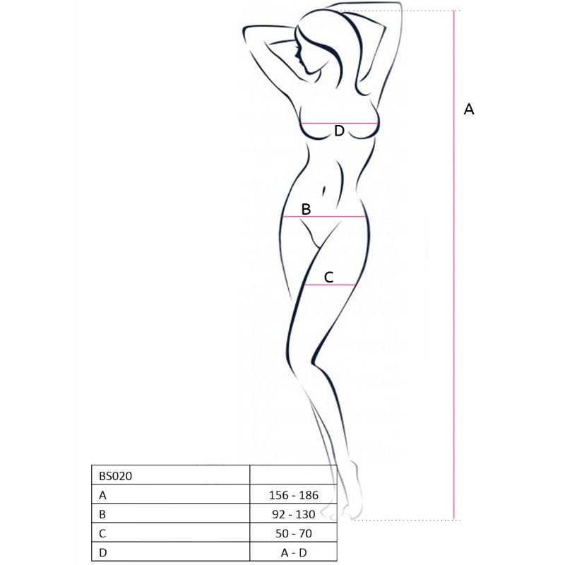 PASSION - WOMEN BS020 WHITE BODYSTOCKING ONE SIZE