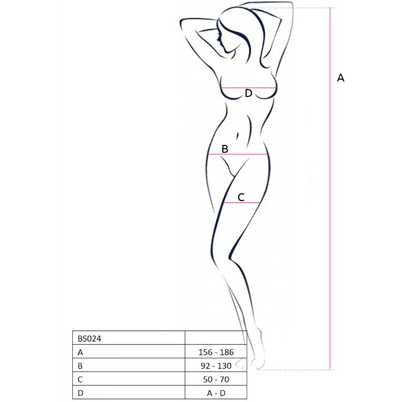 PASSION - WOMEN BS024 BLACK BODYSTOCKING ONE SIZE