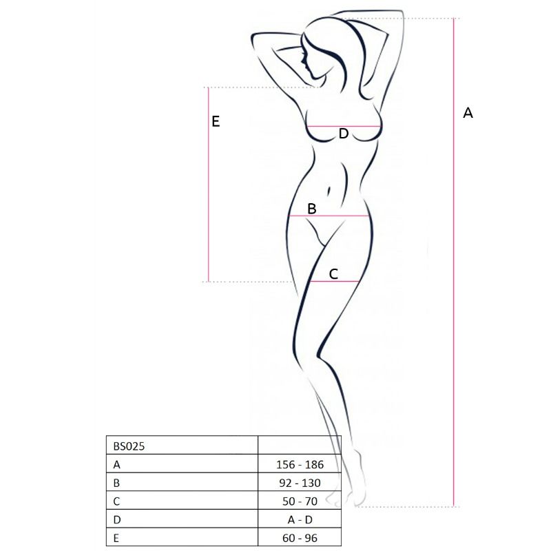 PASSION - WOMEN BS025 BLACK BODYSTOCKING DRESS STYLE ONE SIZE