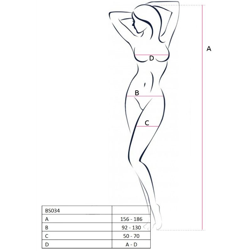 PASSION - WOMEN BS034 BLACK BODYSTOCKING ONE SIZE