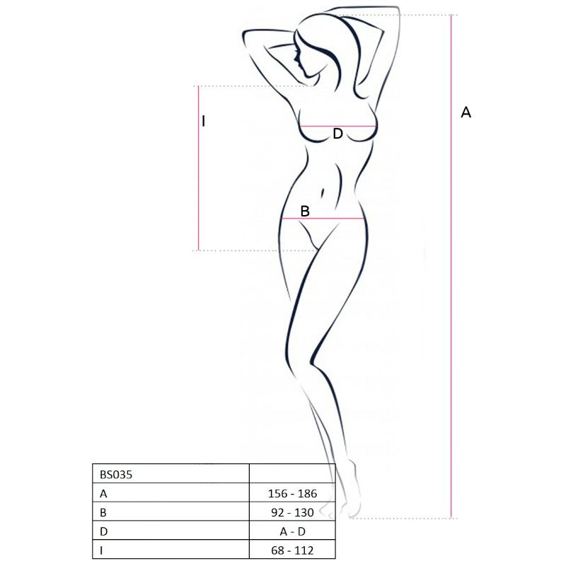 PASSION - WOMEN BS035 WHITE BODYSTOCKING ONE SIZE