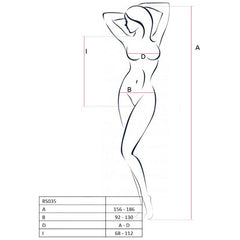 PASSION - BODYSTOCKING MUJER BS035 BLANCO TALLA ÚNICA