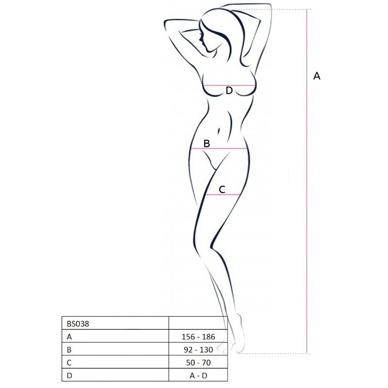 PASSION - WOMEN BS038 WHITE BODYSTOCKING ONE SIZE