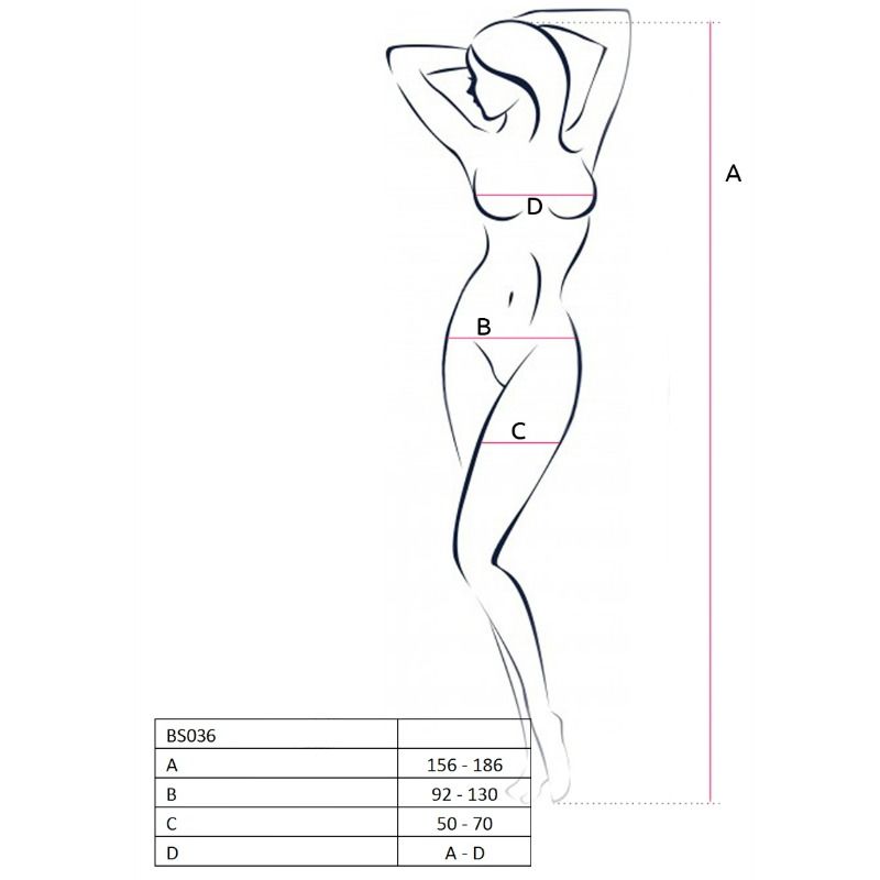 PASSION - WOMEN BS036 WHITE BODYSTOCKING ONE SIZE