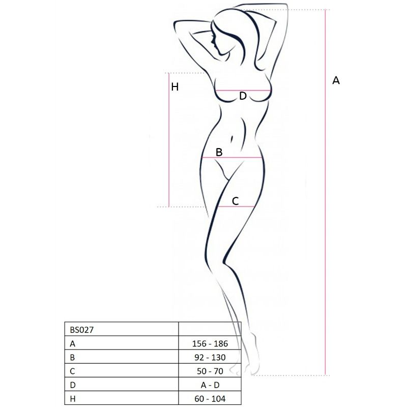 PASSION - WOMEN BS027 BODYSTOCKING DRESS STYLE BLACK ONE SIZE