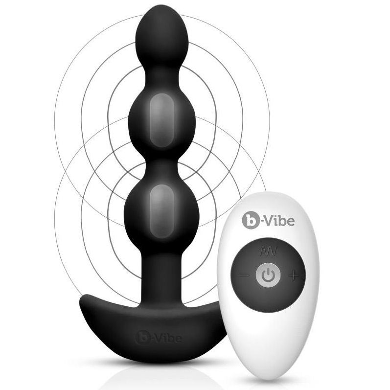 B-VIBE - TRIPLET ANAL CON CONTROL REMOTO CUENTAS NEGRAS