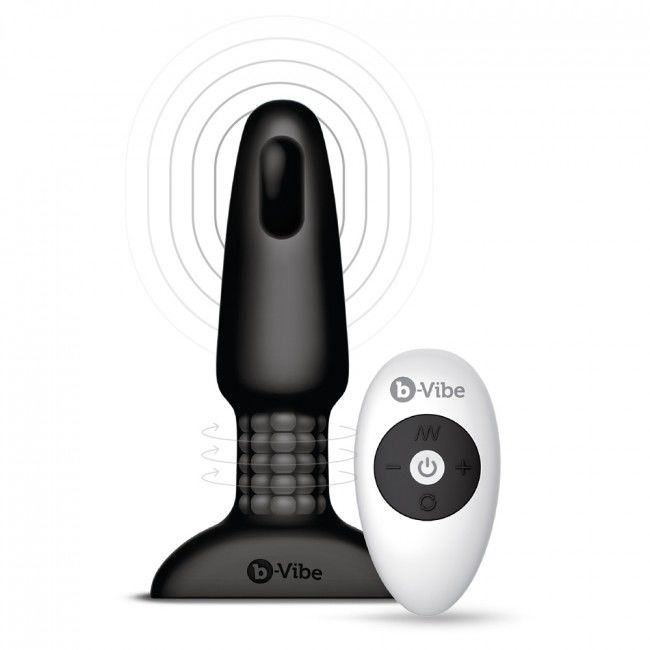 B-VIBE - PLUG ANAL CON CONTROL REMOTO RIMMING 2 NEGRO