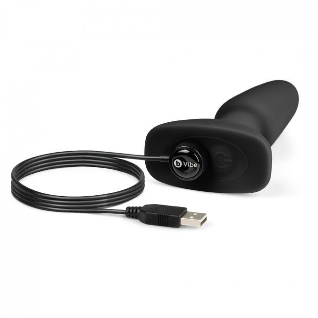 B-VIBE - PLUG ANAL CON CONTROL REMOTO RIMMING 2 NEGRO