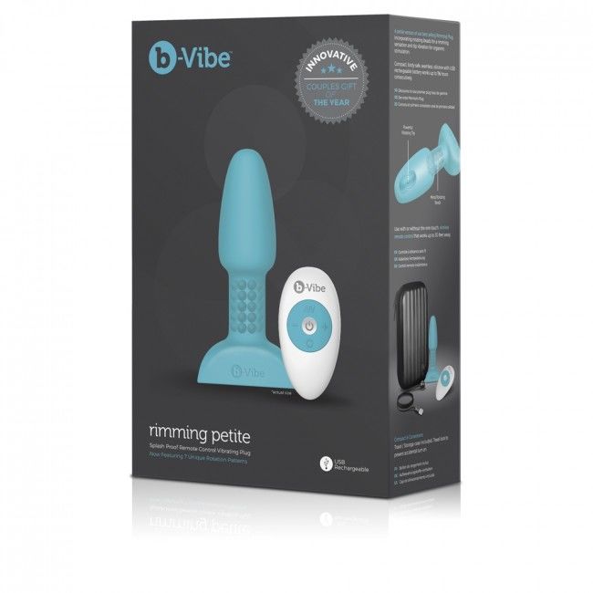 B-VIBE - PLUG ANAL CON CONTROL REMOTO RIMMING PEQUEÑO VERDE AZUL