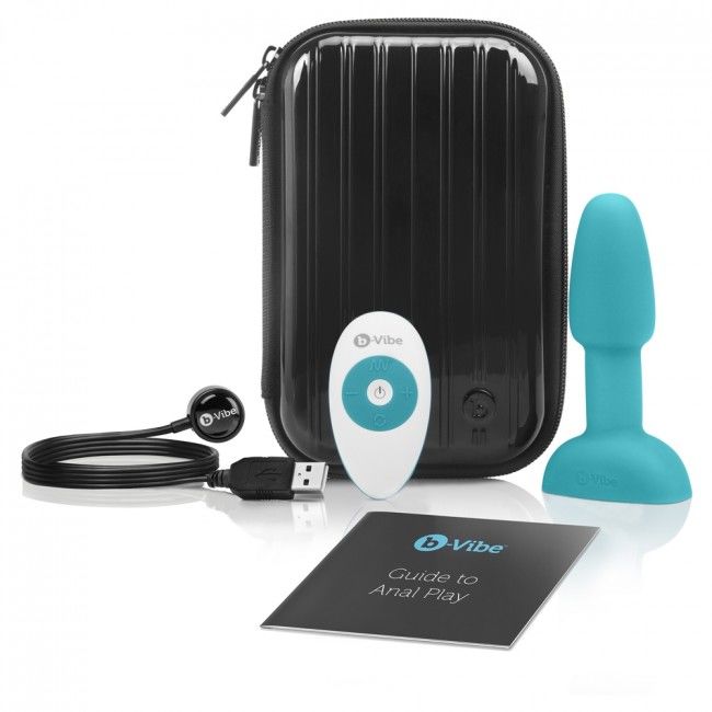 B-VIBE - PLUG ANAL CON CONTROL REMOTO RIMMING PEQUEÑO VERDE AZUL