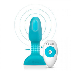 B-VIBE - PLUG ANAL CON CONTROL REMOTO RIMMING PEQUEÑO VERDE AZUL