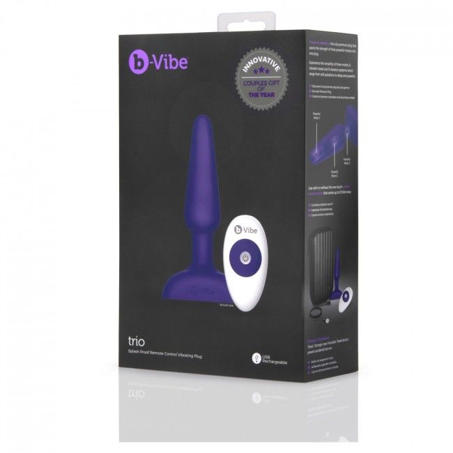 B-VIBE - TRÍO ANAL CON CONTROL REMOTO LILA