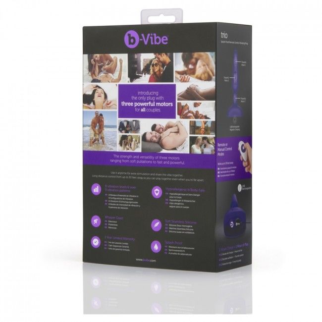 B-VIBE - TRÍO ANAL CON CONTROL REMOTO LILA