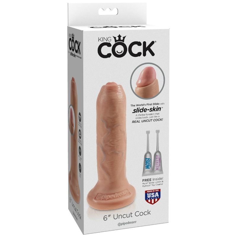 KING COCK - REALISTIC UNCUT FLESH DILDO 15 CM