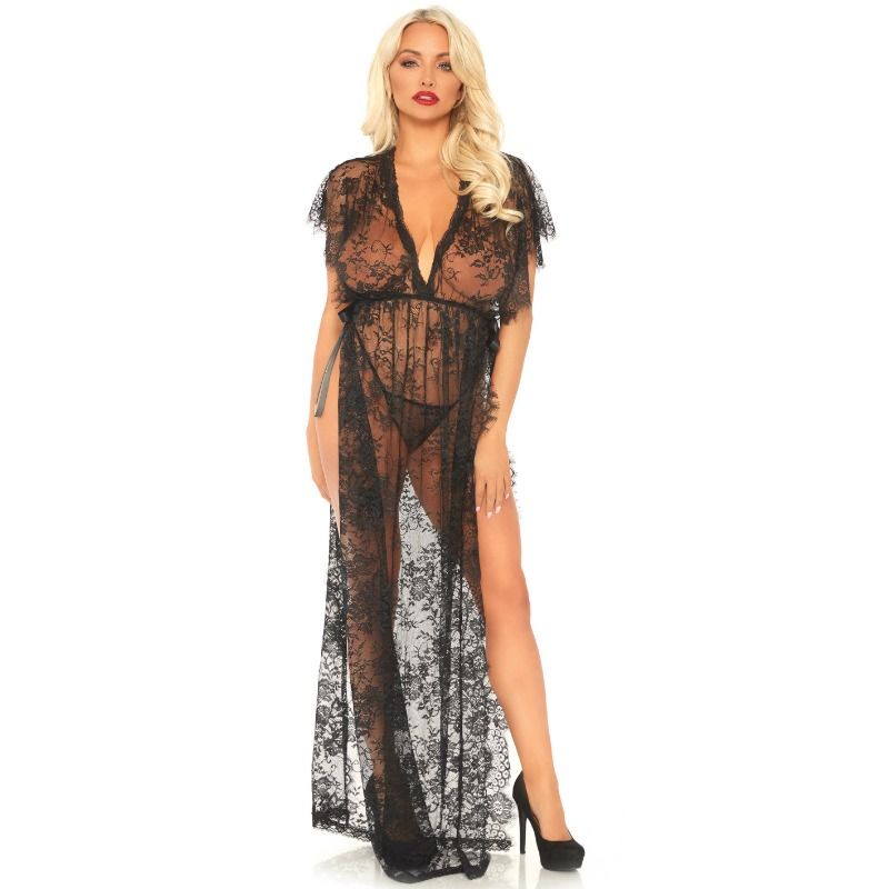 LEG AVENUE - 2 PIECE SET LACE KAFTEN DRESS AND THONG S/M