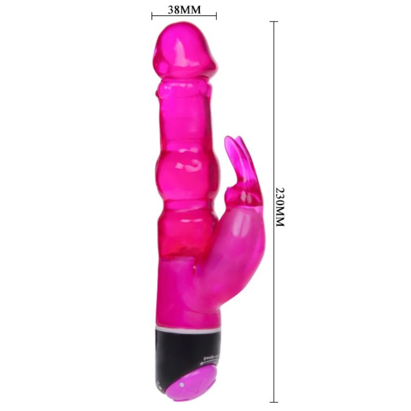 BAILE - FANTASÍA VIBRADOR PLACER ONDAS CON CONEJO 23 CM