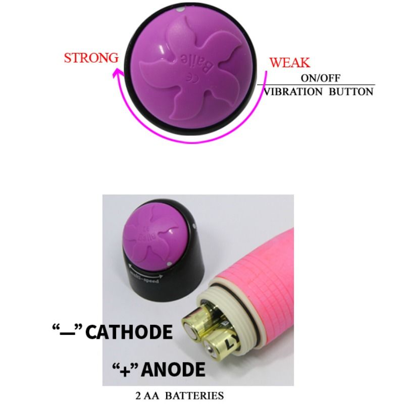 BAILE - REALISTIC SEX VIBRATOR COLORED PINK 23 CM