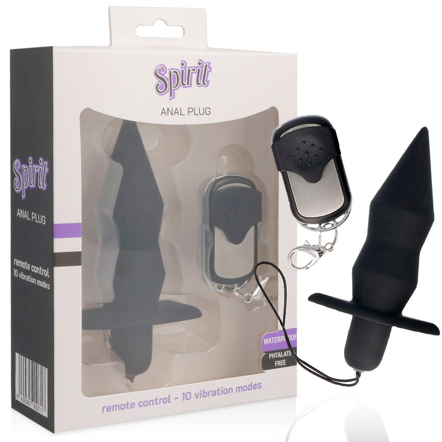 SPIRIT - PLUG ANAL CON CONTROL REMOTO NEGRO