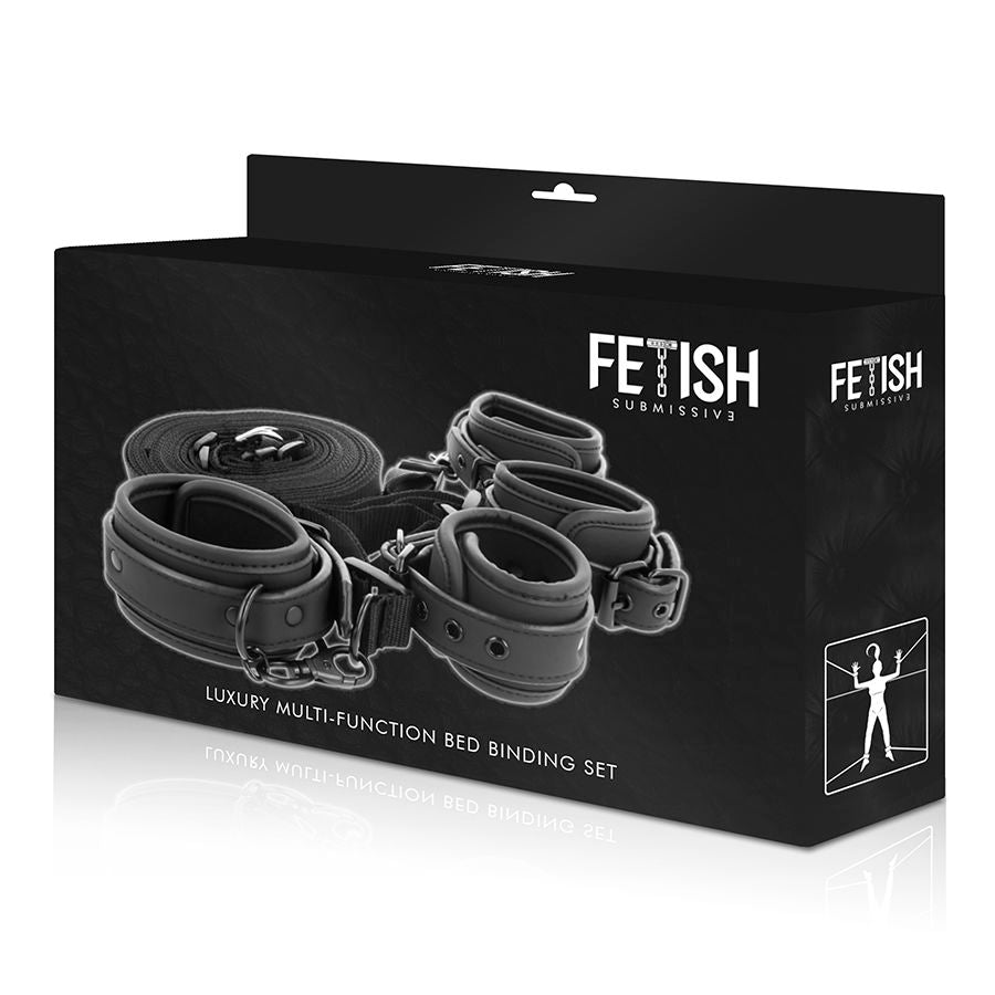 FETISH SUBMISSIVE - SET DE ESPOSAS Y FIJACIONES FORRADAS DE NOPRENE