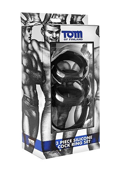 TOM OF FINLAND - JUEGO DE 3 ANILLOS DE SILICONA PARA EL POLLA