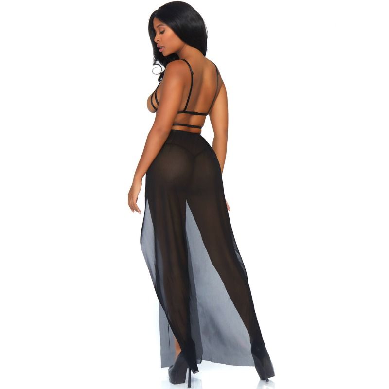 LEG AVENUE - VESTIDO MAXI JAULA Y TANGA S/M