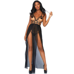 LEG AVENUE - VESTIDO MAXI JAULA Y TANGA S/M
