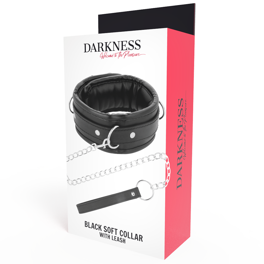 DARKNESS - COLLAR DE PIEL SUAVE CON CADENA