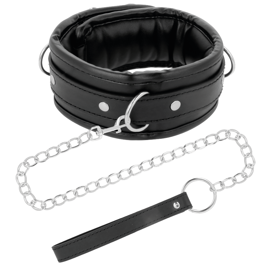 DARKNESS - COLLAR DE PIEL SUAVE CON CADENA