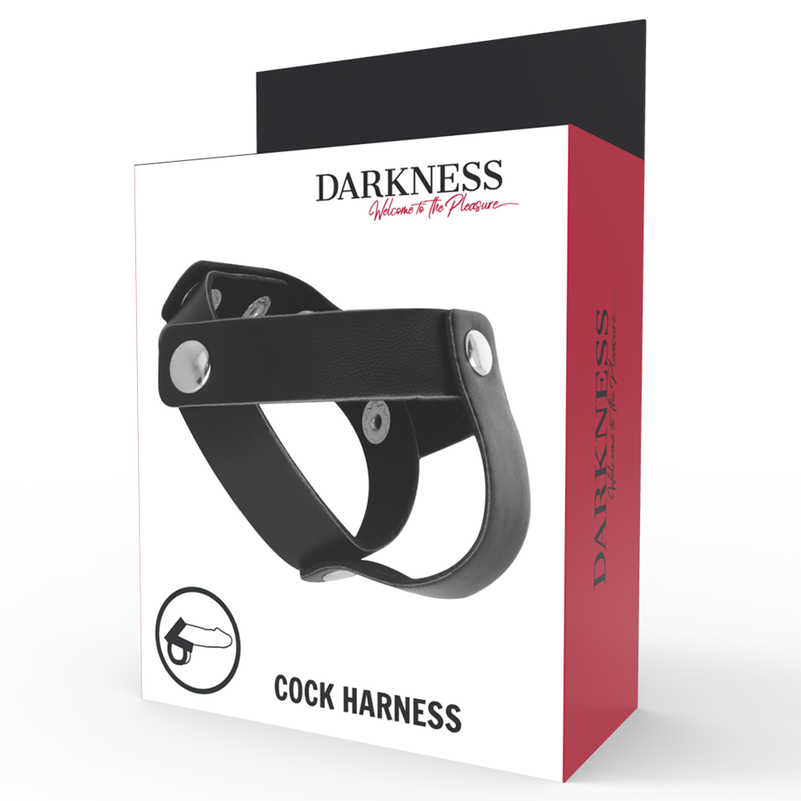 DARKNESS - ANILLO PIEL PARA PENE Y TESTICULOS