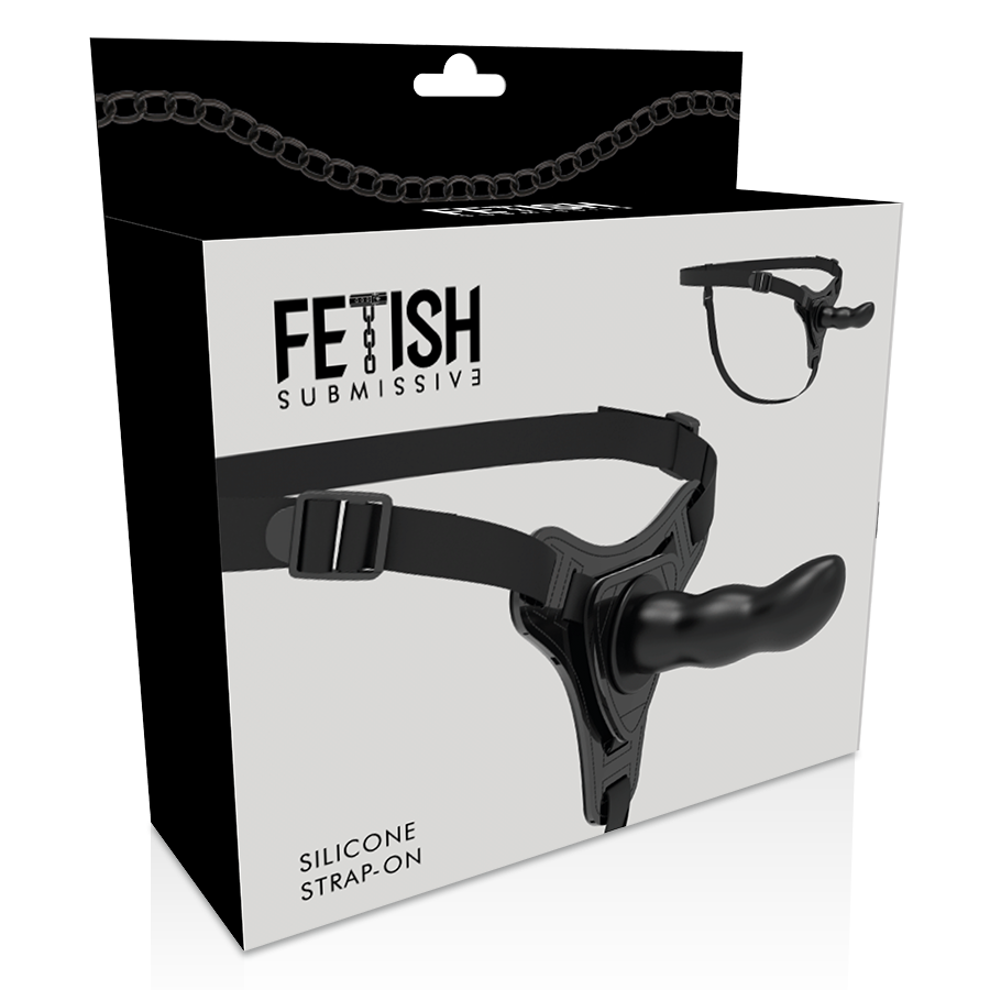 SUBMISSIVE FETISH HARNESS - BLACK SILICONE G-POINT 16 CM