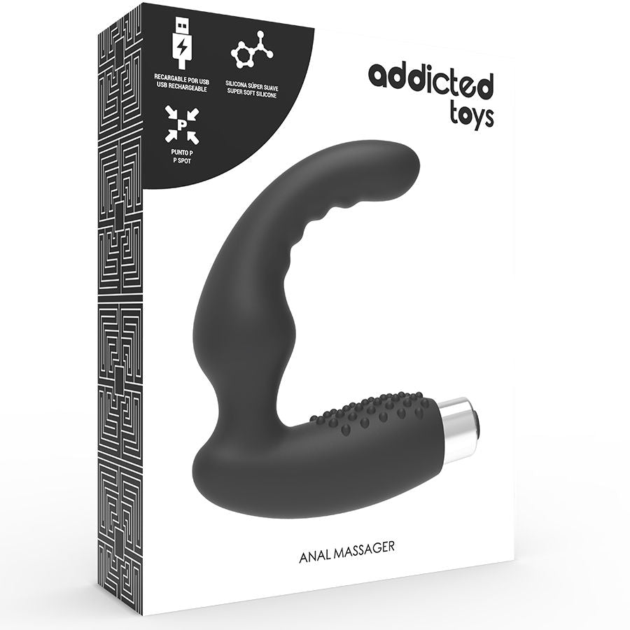 ADDICTED TOYS - VIBRADOR PROSTATICO RECARGABLE MODELO 2 - NEGRO