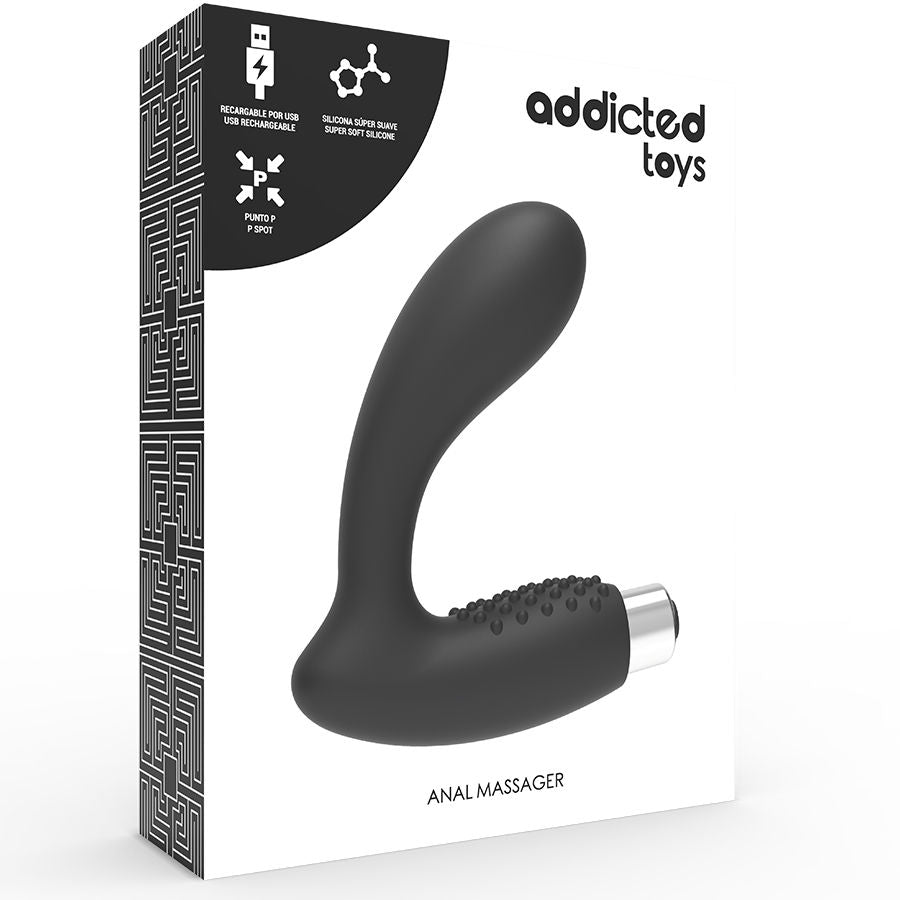 ADDICTED TOYS - VIBRADOR PROSTATICO RECARGABLE MODELO 5 - NEGRO