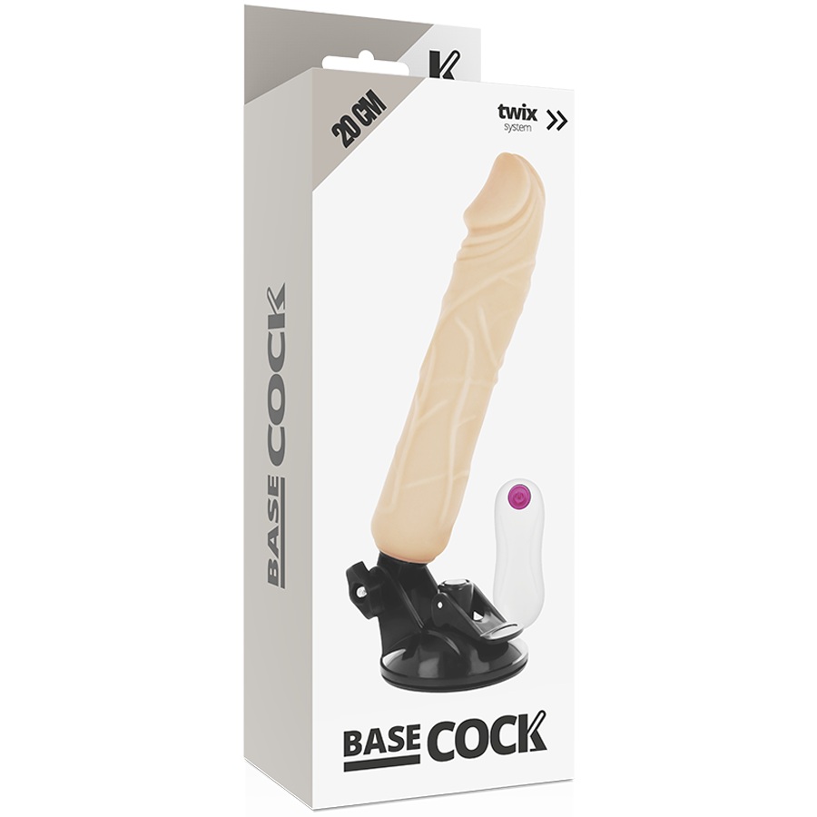 BASECOCK - VIBRADOR REALISTA CON CONTROL REMOTO NATURAL 20 CM -O- 4 CM