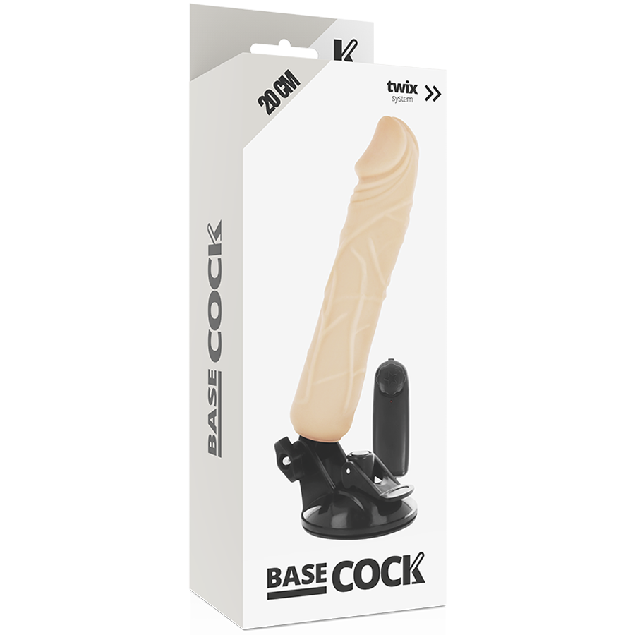 BASECOCK - VIBRADOR REALISTA NATURAL CON CONTROL REMOTO 20 CM -O- 4 CM