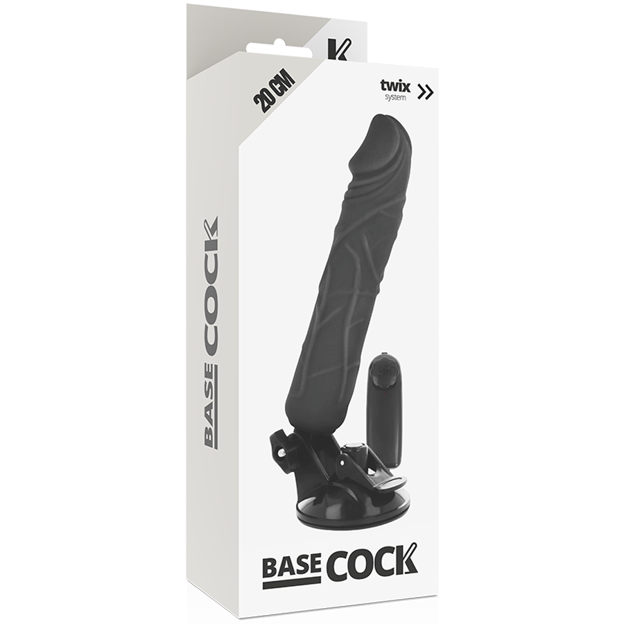 BASECOCK - VIBRADOR REALISTA NATURAL CON CONTROL REMOTO 20 CM -O- 4 CM