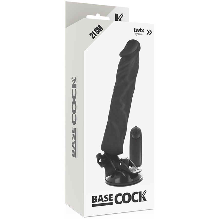 BASECOCK - VIBRADOR REALISTA CON CONTROL REMOTO NATURAL 21 CM -O- 4 CM