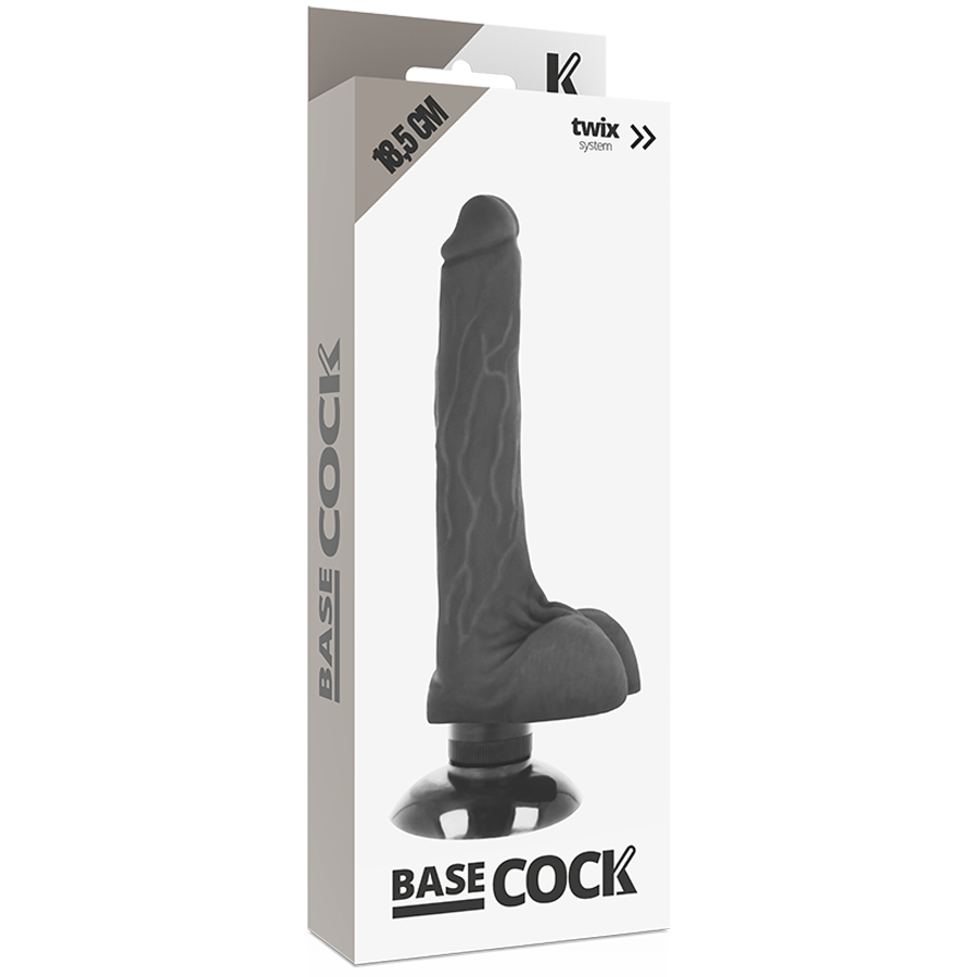 BASECOCK - VIBRADOR REALISTA 2-1 NATURAL 18,5 CM -O- 4 CM