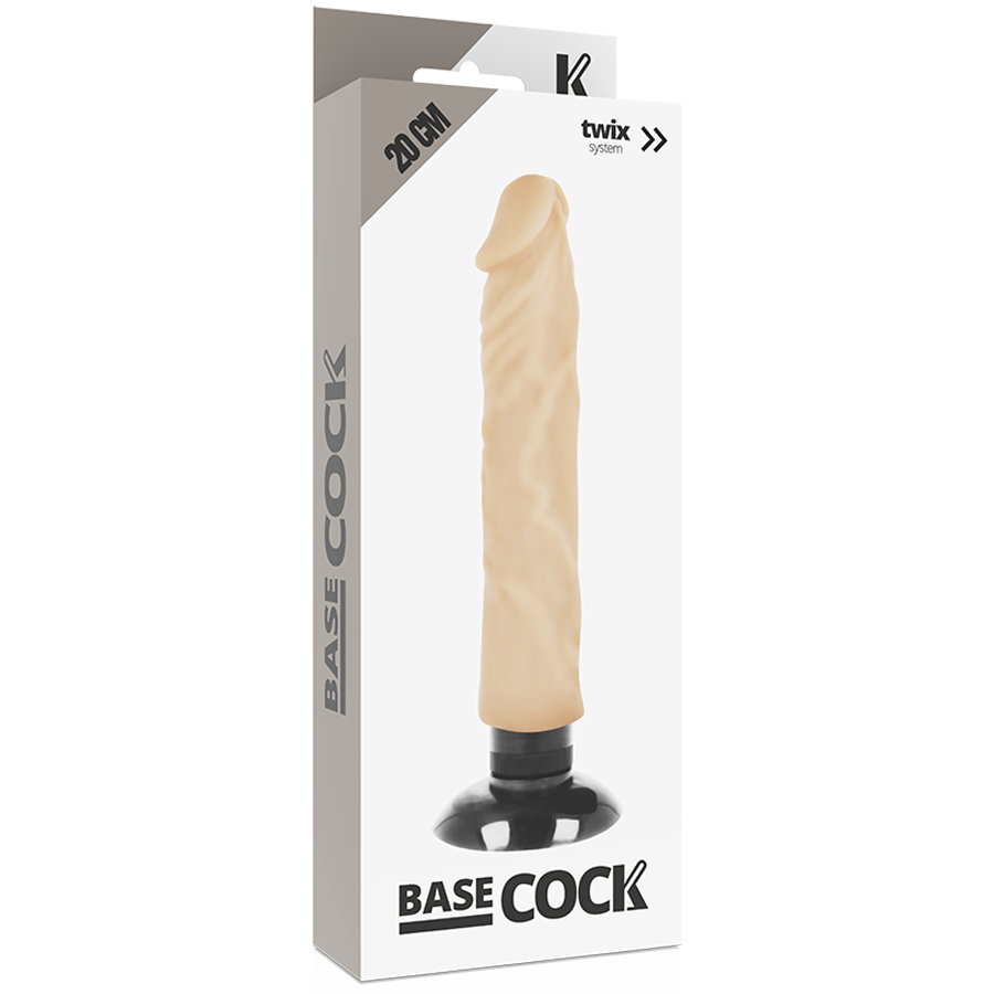 BASECOCK - VIBRADOR REALISTA 2-1 NATURAL 20 CM -O- 4 CM