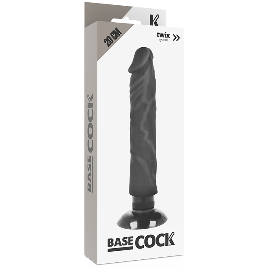 BASECOCK - VIBRADOR REALISTA 2-1 NATURAL 20 CM -O- 4 CM