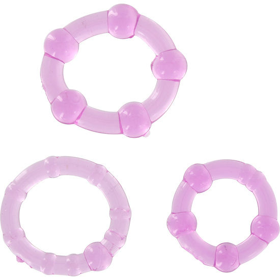 SEVEN CREATIONS - SET OF THREE LILAC COCK RINGS