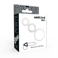 ADDICTED TOYS - SET DE ANILLOS PARA EL PENE TRANSPARENTES