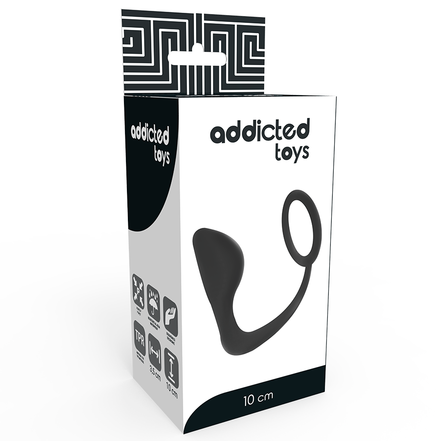 ADDICTED TOYS - PLUG ANAL CON ANILLO PARA EL PENE NEGRO