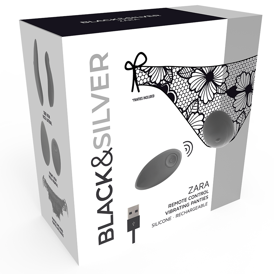 BLACK&amp;SILVER - ESTIMULADOR A DISTANCIA ZARA CON BRAGAS DE REGALO