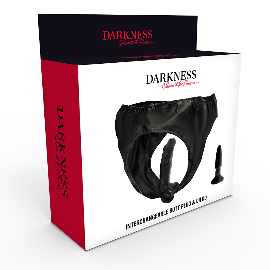 DARKNESS - BRAGAS CON ENCHUFE Y DILDO INTERCAMBIABLE