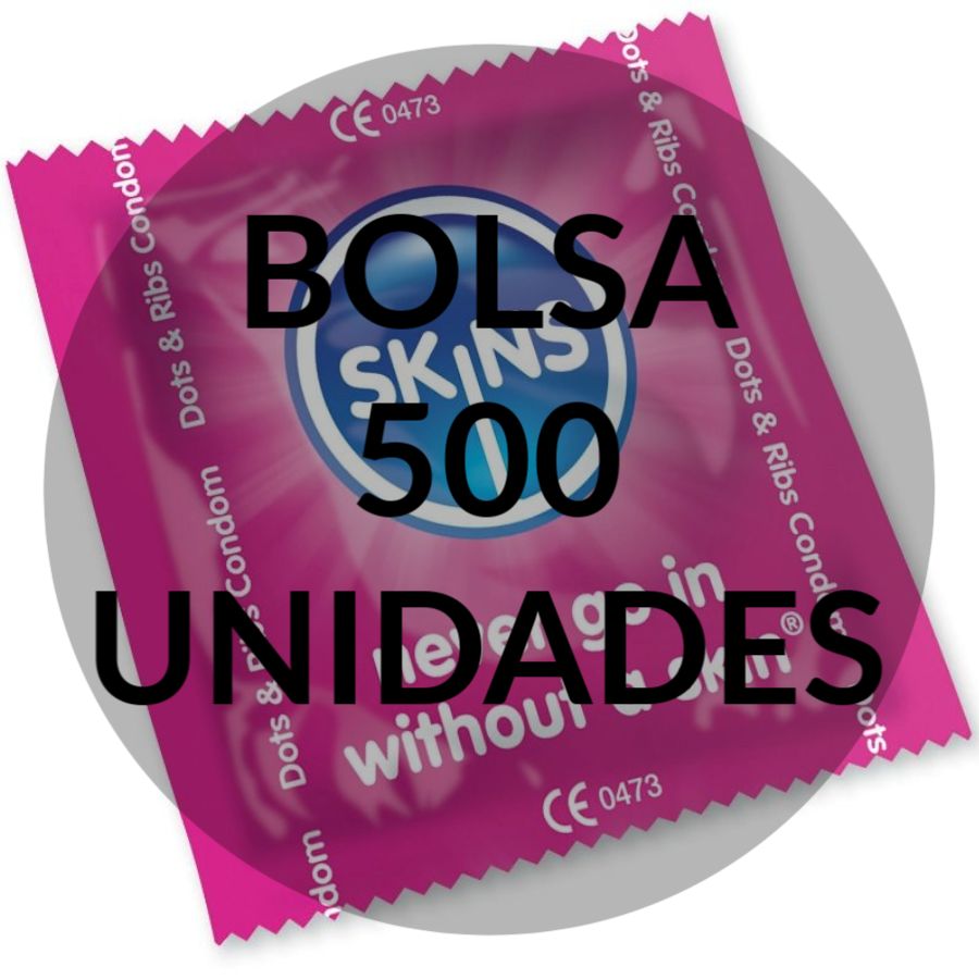 SKINS - CONDOMS POINTS &amp; STRIPS BAG 500 UNITS